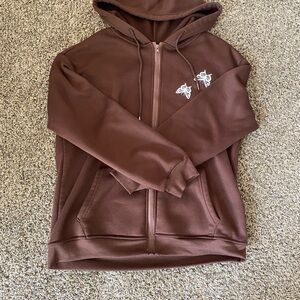 cute Brown Zip-Up Hoodie